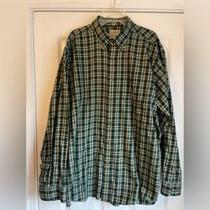 LL Bean Large Regular Men’s Green Button Down Shirt
